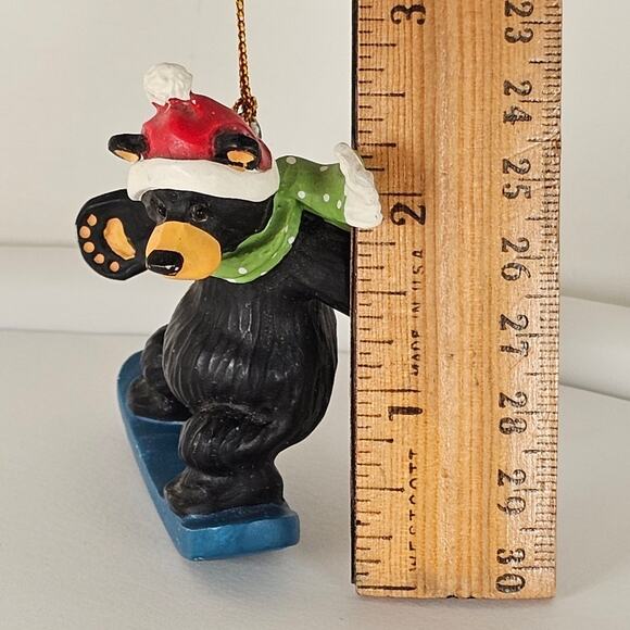 Bearfoots Jeff Fleming Big Sky Carver Snowboarding Bear Ornament 2.75” Christmas - Picture 15 of 16